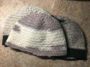 Hats made by nalbinding technique