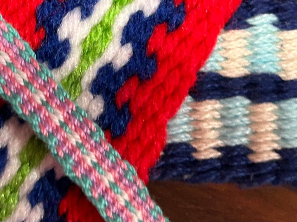 Textile straps or bands woven on inkle loom