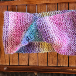 multicolor knitted cowl
